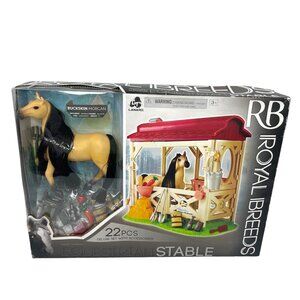 Lanard Royal Breeds Equestrian Stable Set Buckskin Morgan Horse Playset Toy